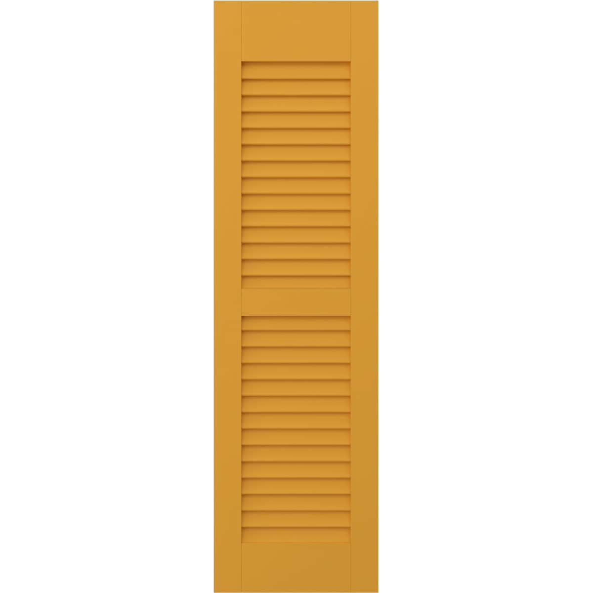 Ekena Millwork 15-in W x 64-in H Turmeric Paintable/Stainable Louvered Wood Exterior Shutters ( 2 -Pack )