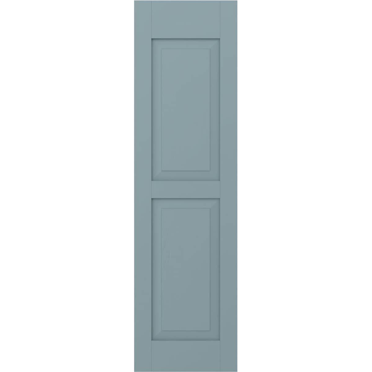 Ekena Millwork 15-in W x 45-in H Peaceful Blue Raised panel Wood Exterior Shutters ( 2 -Pack )