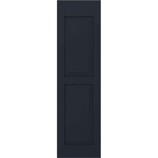 Ekena Millwork 18-in W x 74-in H Starless Night Blue Raised panel Wood Exterior Shutters ( 2 -Pack )