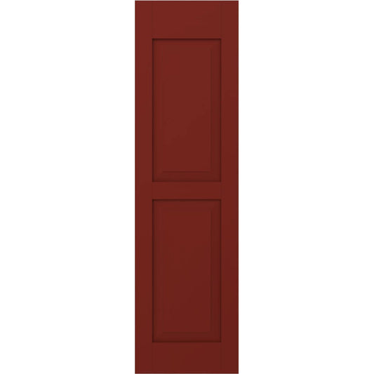 Ekena Millwork 12-in W x 74-in H Pepper Red Raised panel Wood Exterior Shutters ( 2 -Pack )