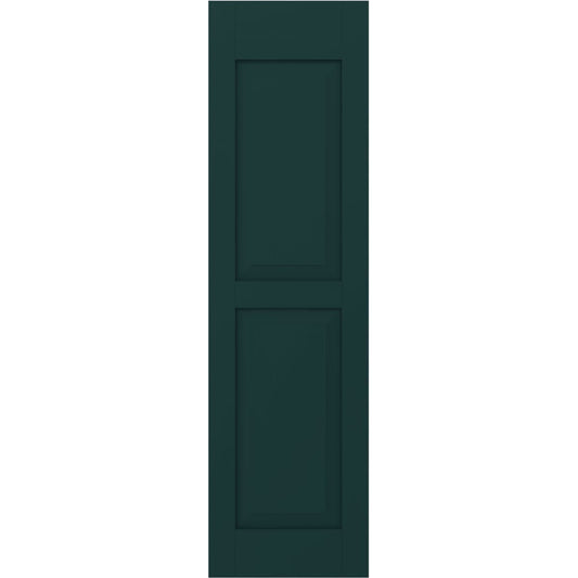 Ekena Millwork 18-in W x 34-in H Thermal Green Raised panel Wood Exterior Shutters ( 2 -Pack )