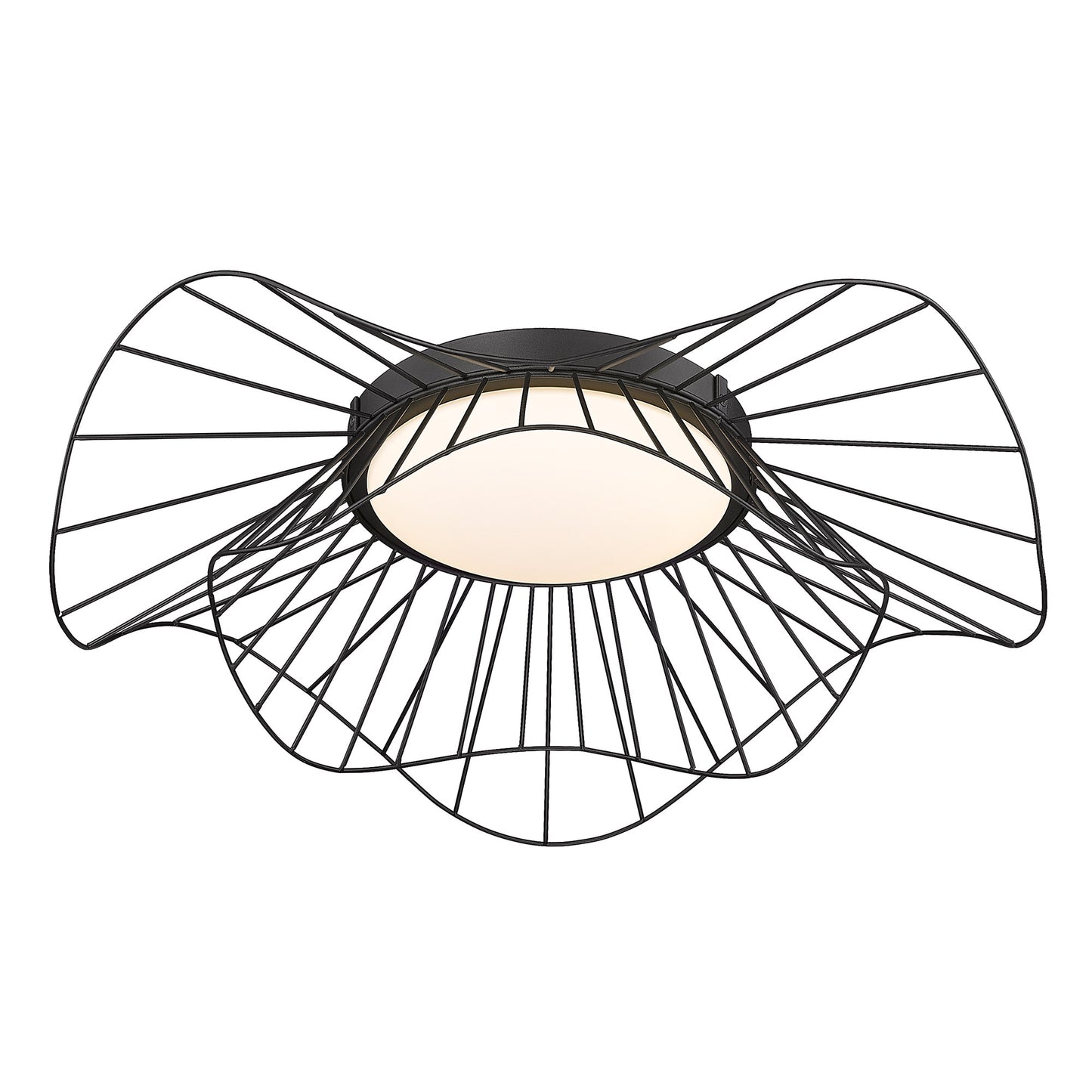 Golden Lighting Elena 1 -Light 24-in Matte Black Flush Mount Light
