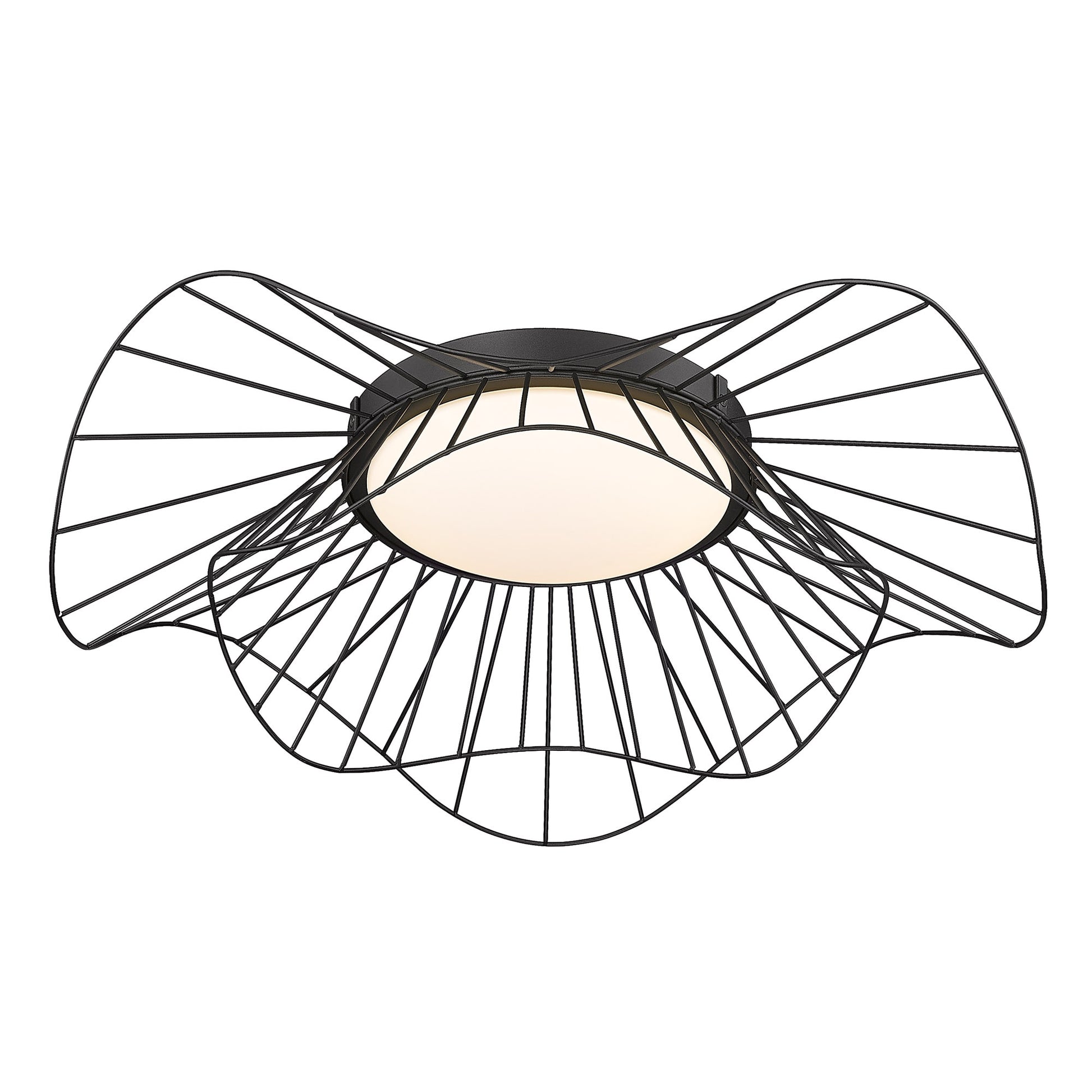 Golden Lighting Elena 1 -Light 24-in Matte Black Flush Mount Light
