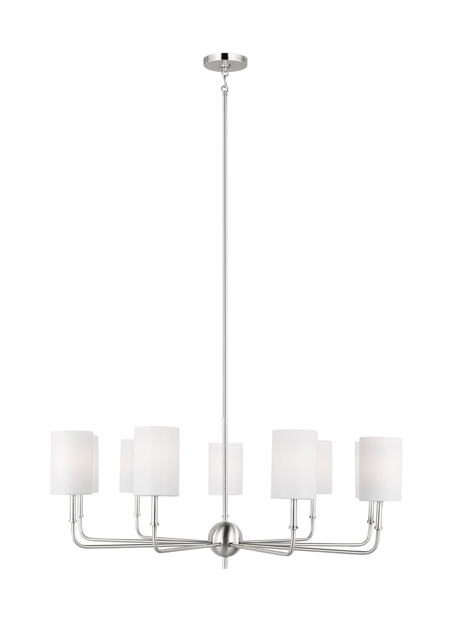 Generation Lighting Foxdale 9 -Light Nickel Indoor Fabric Metal Chandelier