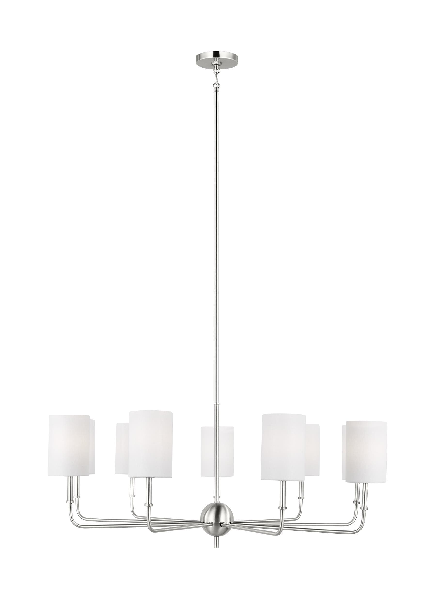Generation Lighting Foxdale 9 -Light Nickel Indoor Fabric Metal Chandelier