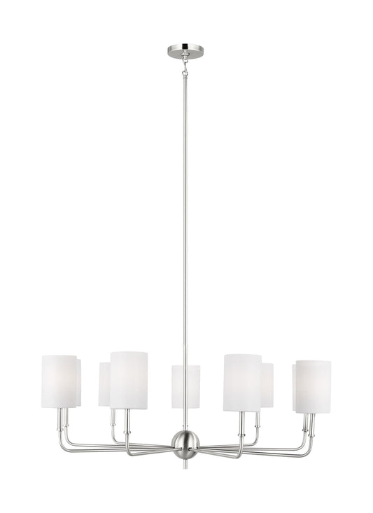 Generation Lighting Foxdale 9 -Light Nickel Indoor Fabric Metal Chandelier
