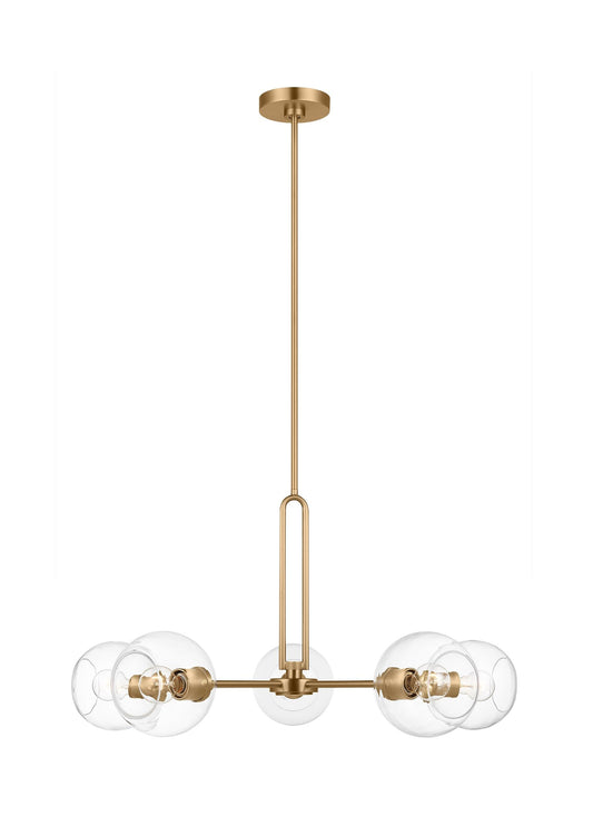 Generation Lighting Codyn 5 -Light Brass Indoor Glass Metal Chandelier