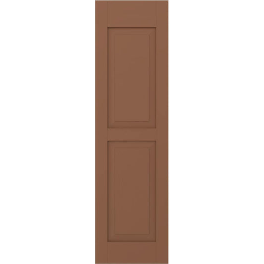 Ekena Millwork 15-in W x 70-in H Burnt Toffee Raised panel Wood Exterior Shutters ( 2 -Pack )