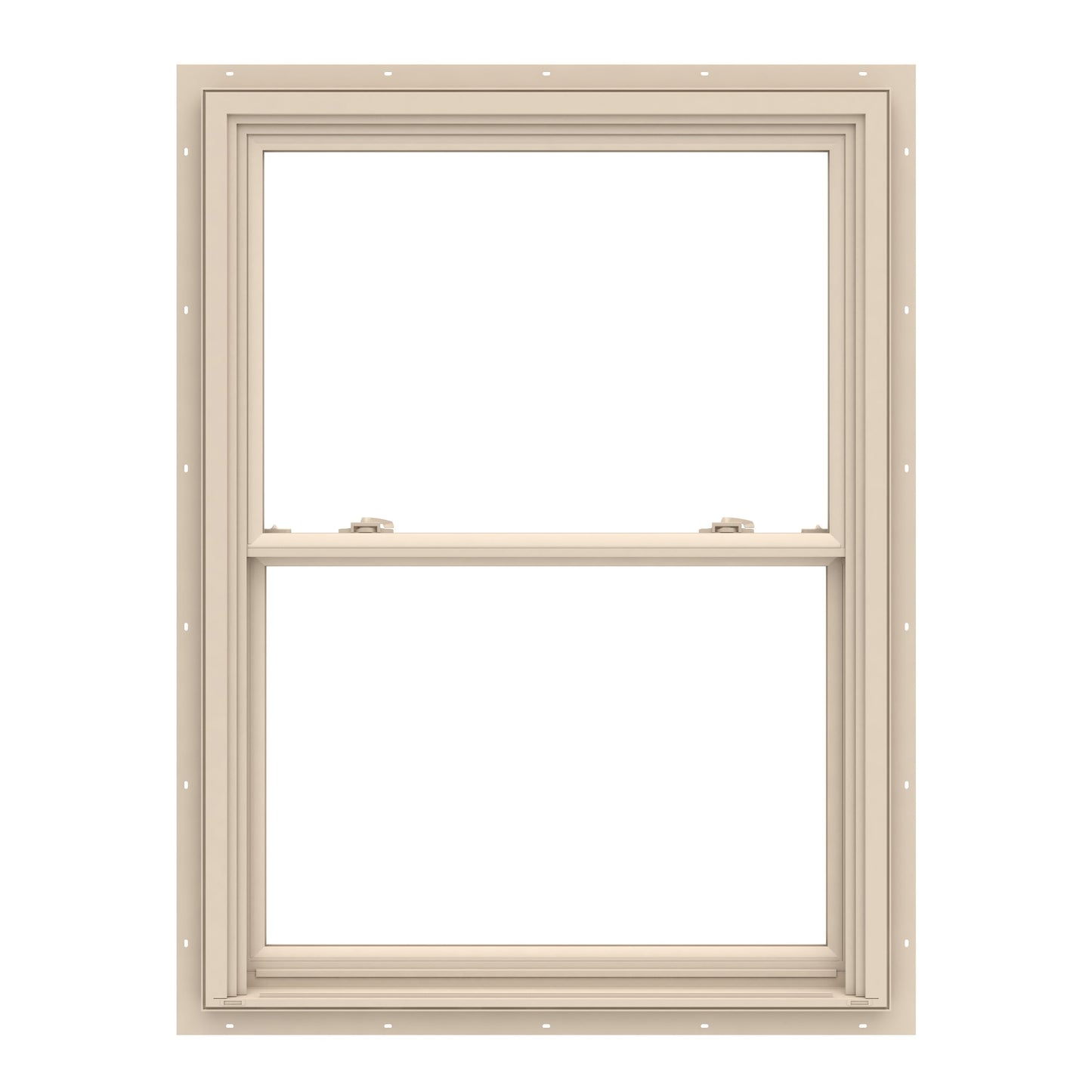 Pella 150 Series 31-1/2-in x 53-1/2-in Almond Exterior Almond Interior Vinyl New construction Double Hung Window Low-E argon Double Pane Glass (Full Screen Included)