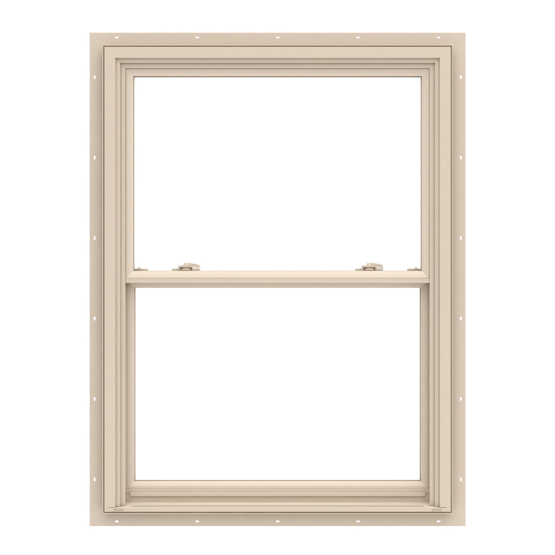 Pella 150 Series 31-1/2-in x 53-1/2-in Almond Exterior Almond Interior Vinyl New construction Double Hung Window Low-E argon Double Pane Glass (Full Screen Included)