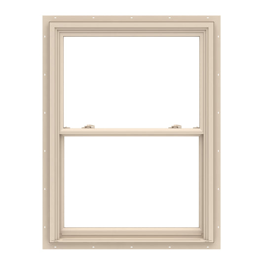 Pella 150 Series 31-1/2-in x 53-1/2-in Almond Exterior Almond Interior Vinyl New construction Double Hung Window Low-E argon Double Pane Glass (Full Screen Included)