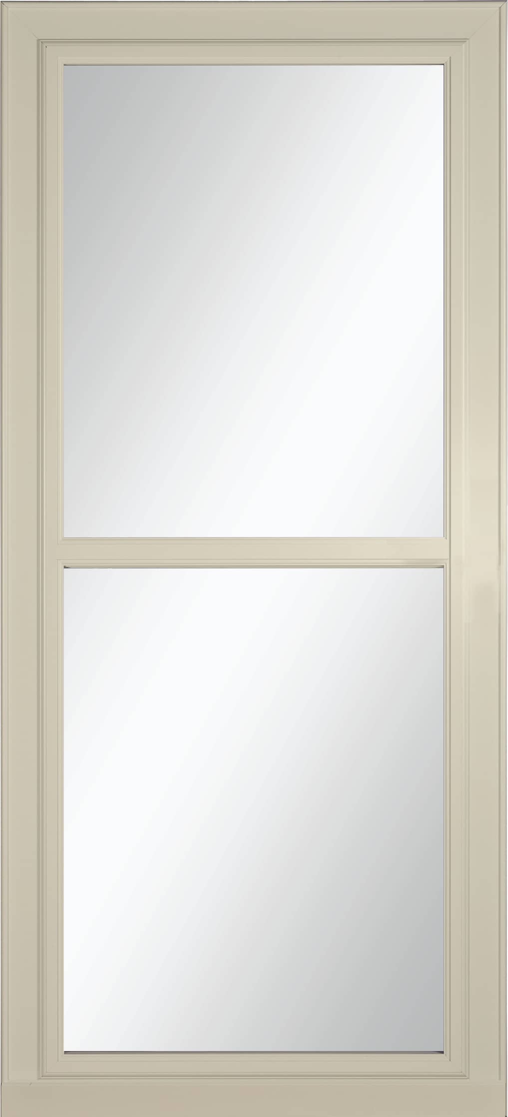 LARSON 80 Split Fullview (Tradewinds) 36-in x 81-in Almond Aluminum Reversible Hinge Storm Door with Retractable Screen ( No handle )
