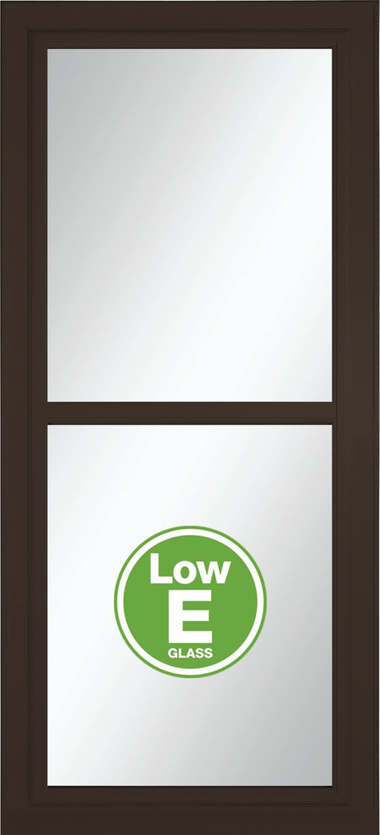 LARSON 80 Split Fullview (Tradewinds) 32-in x 81-in Brown Aluminum Reversible Hinge Storm Door with Retractable Screen ( No handle )