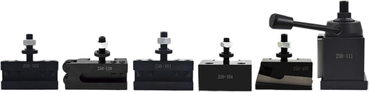 6Pcs 250-111 Wedge Type Tool Post Set AXA Tool Post Set Quick Change Tool Post Holder Set Swing Dia 12 Inch