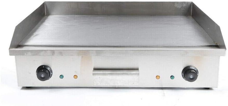 Commercial Flat Top Grill 4400W Electric Countertop Griddle Adjustable Temperature Control Food Griddle Stainless Steel Restaurant Teppanyaki Grill Adjustable Temperature from 50°c to 300°c