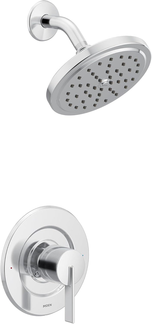 Moen T2262EP Cia PosiTemp Eco-Performance Round Rain Shower Head with 1-Handle Faucet Trim Kit, Valve Required, Chrome