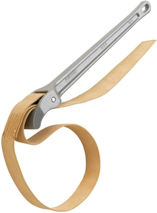 RIDGID 31365 #5 Aluminum Pipe Strap Wrench, 5-inch Capacity Adjustable Strap Wrench, Small