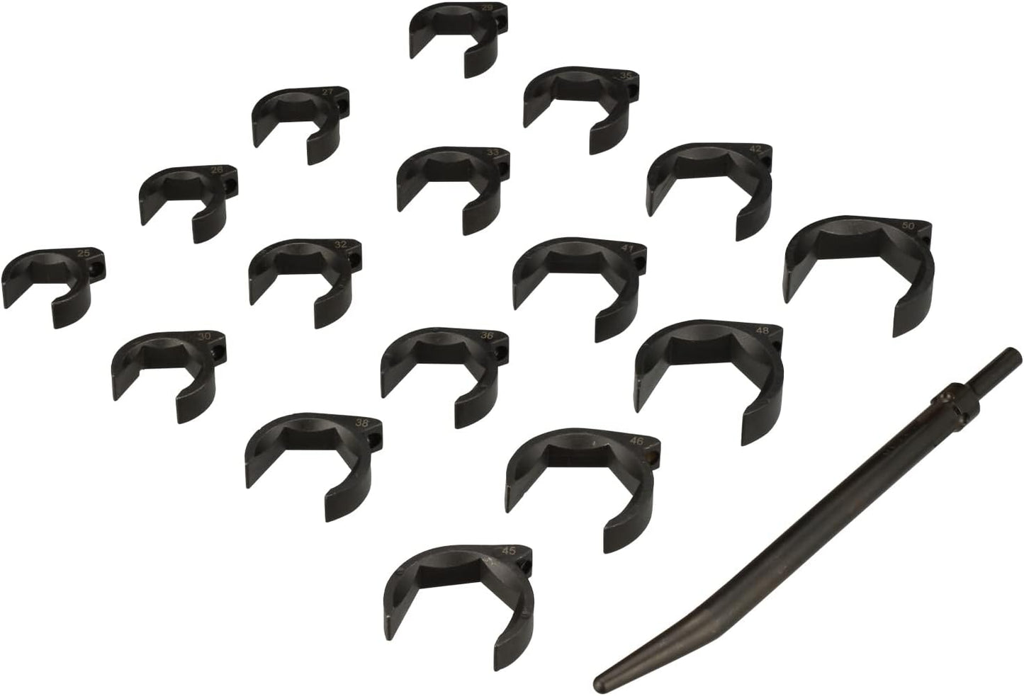 LTI TOOLS Metric Shockit Crows Foot Socket Wrench Set, Heavy Duty Industrial Hydraulic Fitting, 16 Piece (LT1910XL)