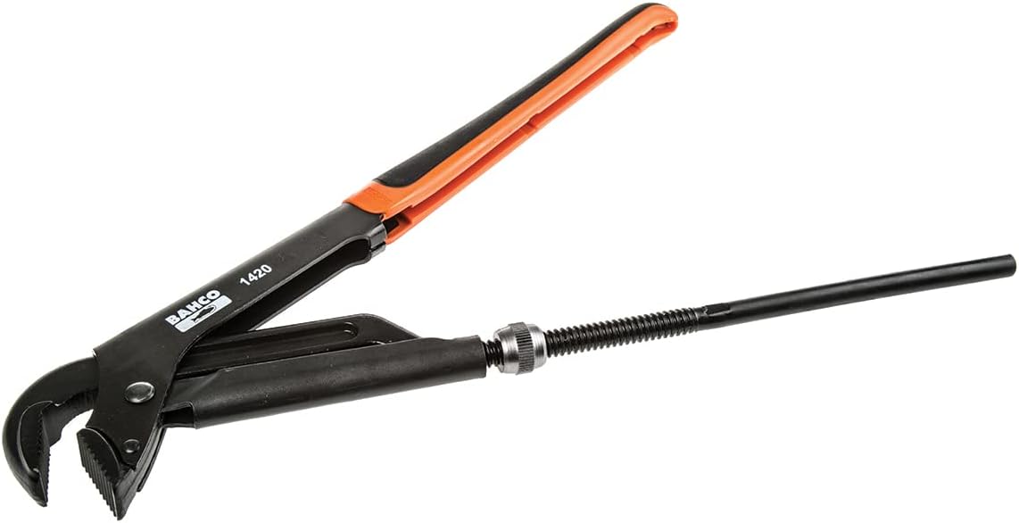 Bahco 1420 Pipe Wrench 430MM, Black/Orange