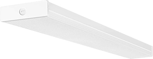 hykolity 4FT LED Wraparound Light, 40W, 4400lm, 4000K, [2-lamp 32W Fluorescent Equiv.], 4 Foot LED Wrap Light Fixture, Flush Mount Office Ceiling Light for Garage, Office, Kitchen, ETL Listed