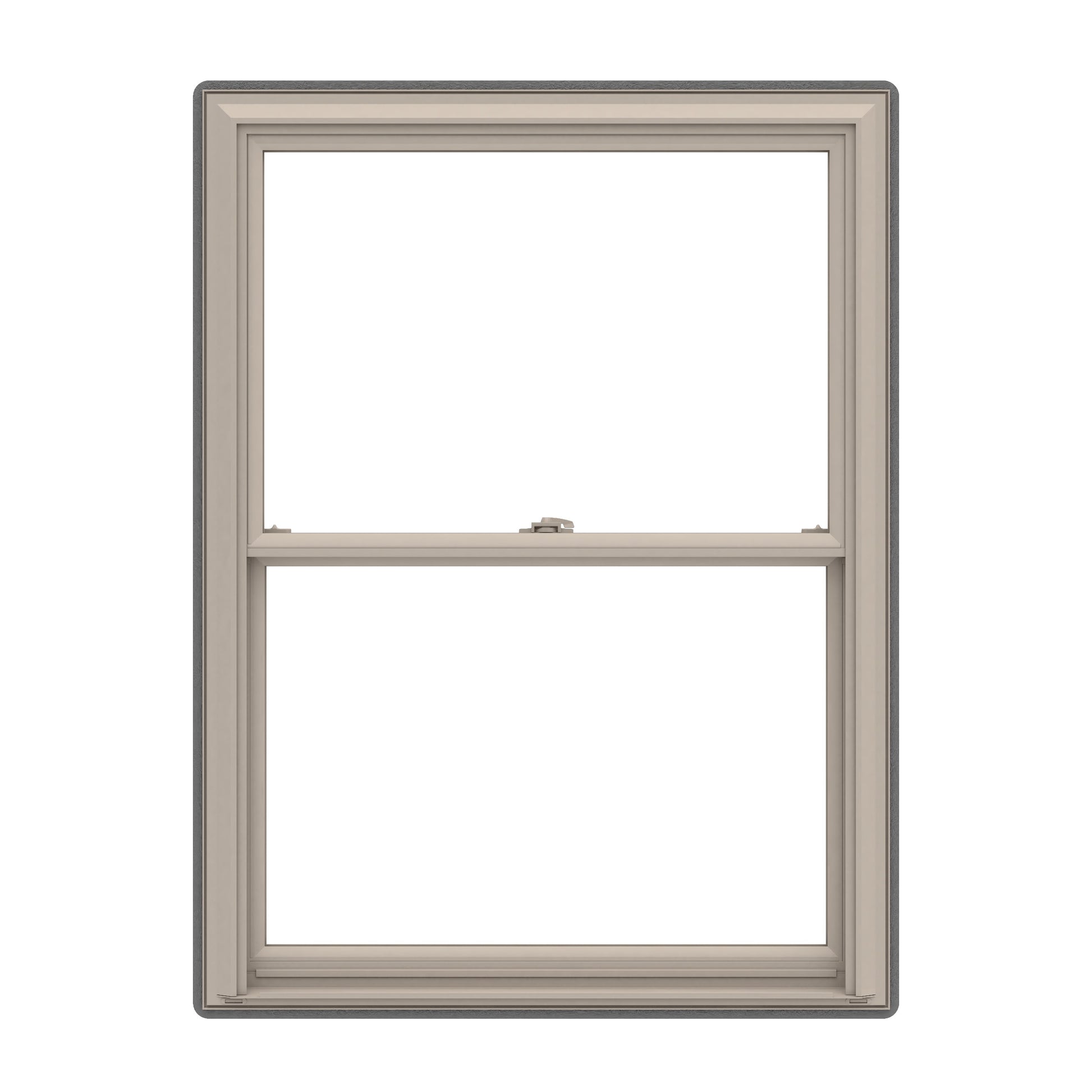 Pella 150 Series 23-1/2-in x 35-1/2-in Fossil Exterior Fossil Interior Vinyl Replacement Double Hung Window Low-E argon Double Pane Glass (Full Screen Included)