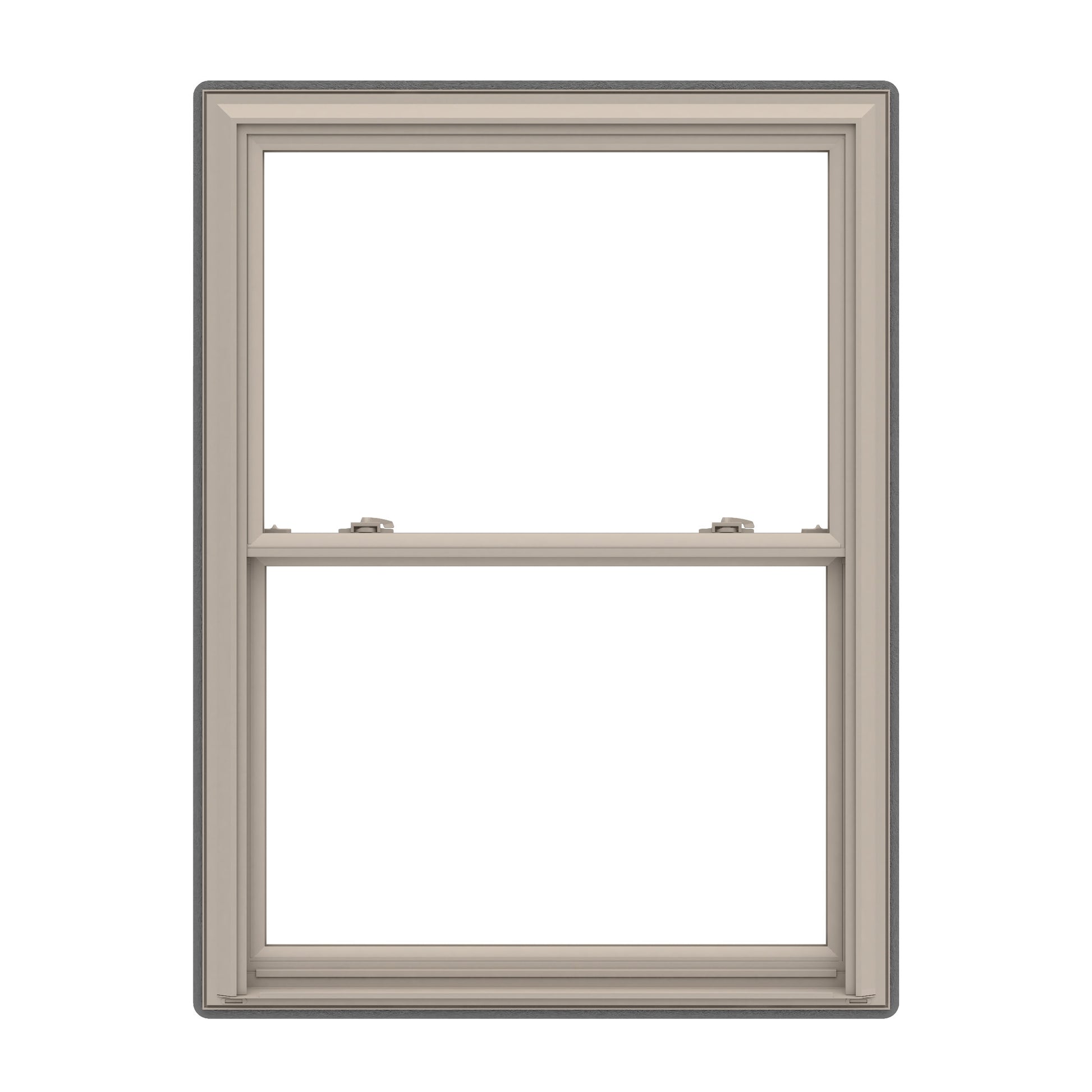 Pella 150 Series 35-1/2-in x 61-1/2-in Fossil Exterior Fossil Interior Vinyl Replacement Double Hung Window Low-E argon Double Pane Glass (Full Screen Included)