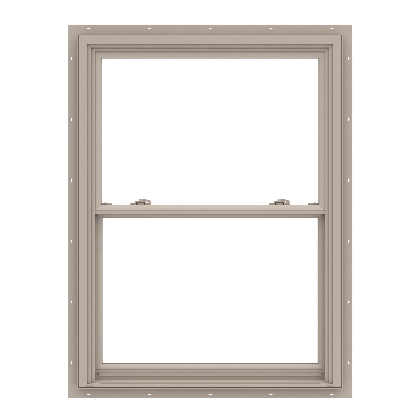Pella 150 Series 37-1/2-in x 61-1/2-in Fossil Exterior Fossil Interior Vinyl New construction Double Hung Window Low-E argon Double Pane Glass (Full Screen Included)