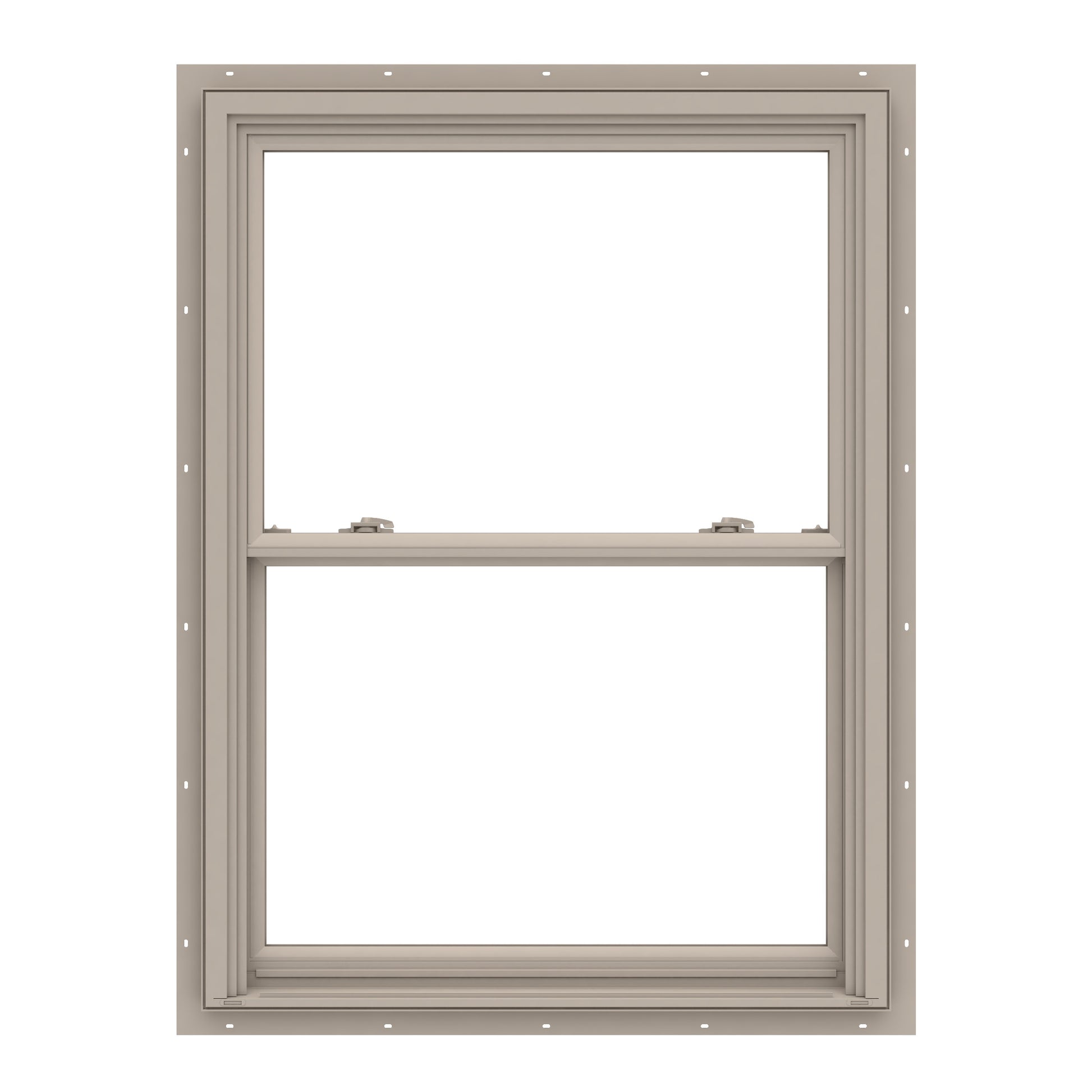 Pella 150 Series 31-1/2-in x 37-1/2-in Fossil Exterior Fossil Interior Vinyl New construction Double Hung Window Low-E argon Double Pane Glass (Full Screen Included)