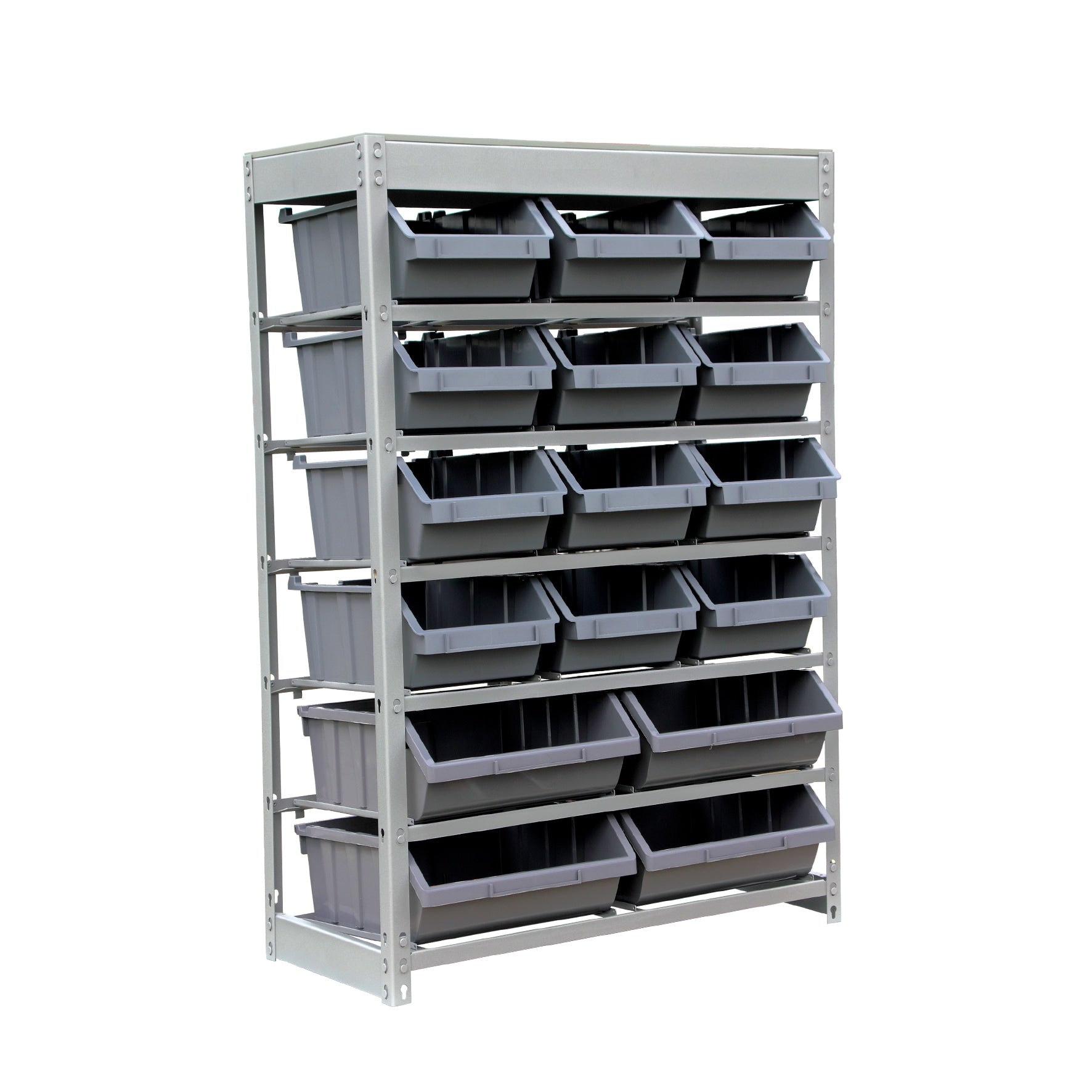 KING'S RACK Storage Bin Rack System 6 -Tier Heavy Duty Gray Metal Utility shelving unit 34 W x 16 D x 50 H )