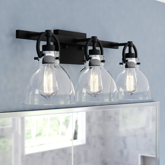 Cascadia Ogden 25.5-in 3 Light Matte Black Modern/contemporary Bathroom Vanity light