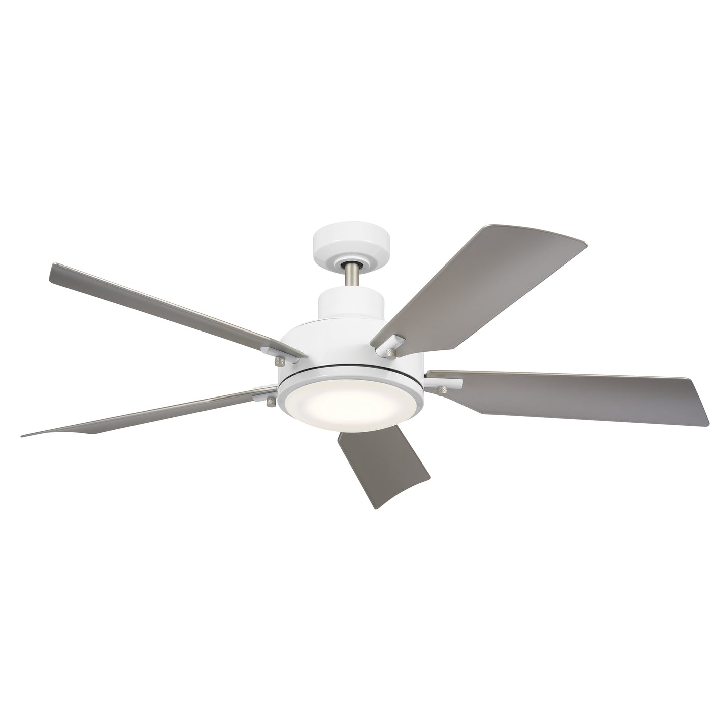 Kichler Guardian 56-in White with Silver Blades Integrated LED Ceiling Fan With Light 5 -Blade