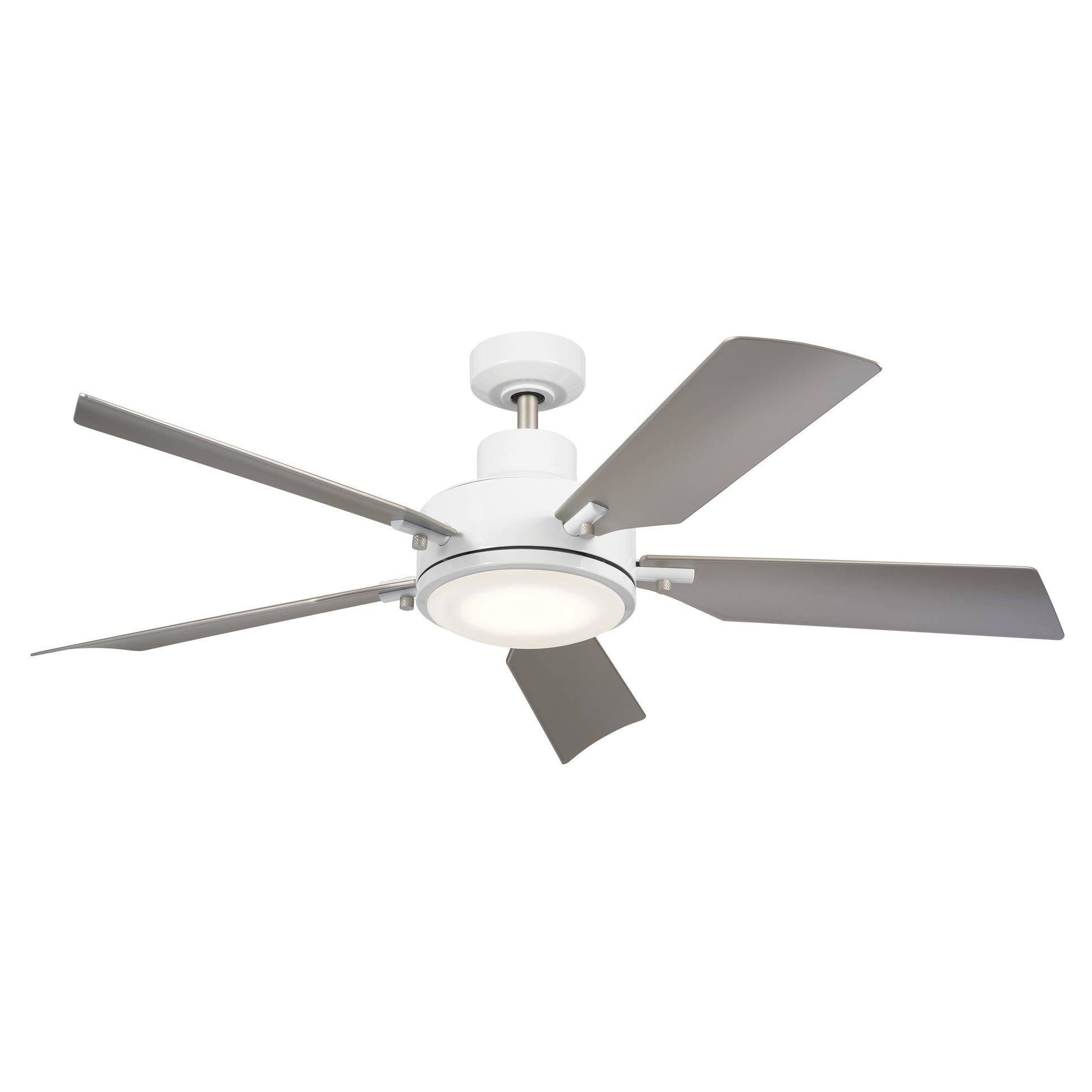 Kichler Guardian 56-in White with Silver Blades Integrated LED Ceiling Fan With Light 5 -Blade
