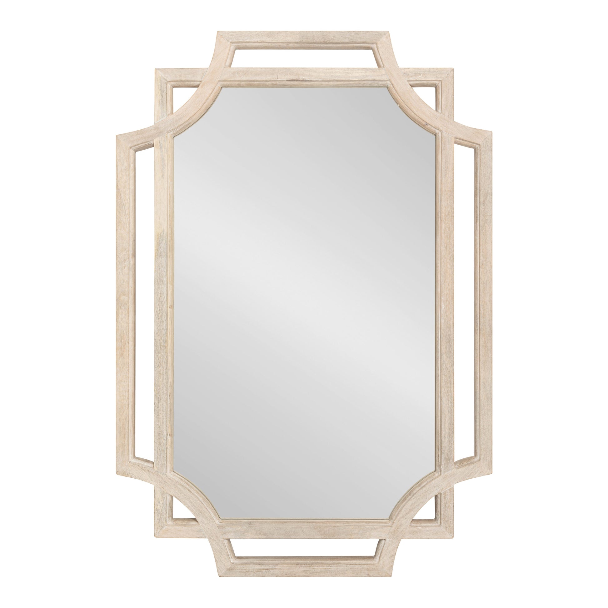 Kate and Laurel 39.50-in W x 27.00-in H Rectangle White Framed Wall Mirror