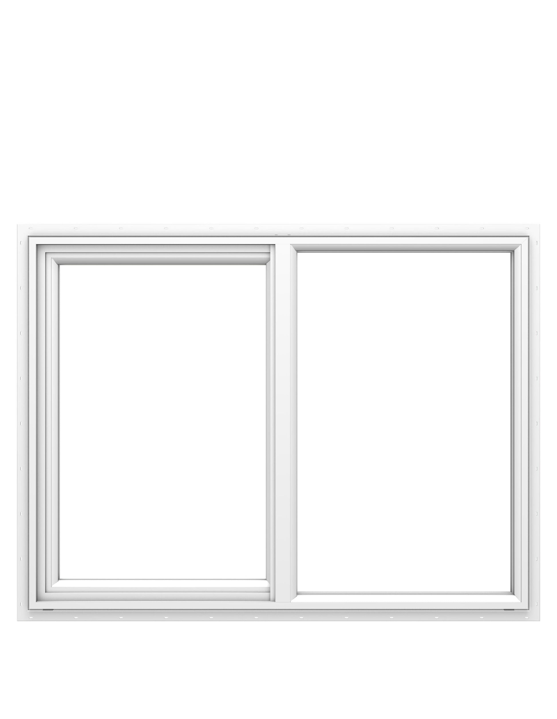 Pella 150 Series White Exterior White Interior Left-Handed Vinyl Sliding Window Annealed Glass (Half Screen Included)