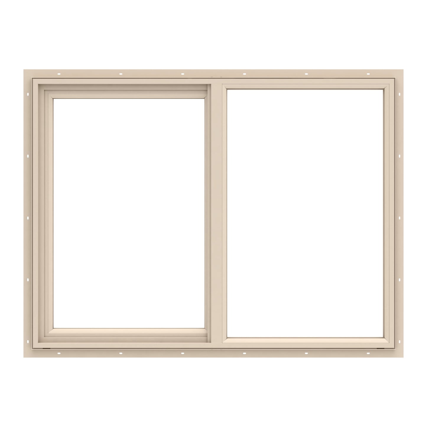 Pella 150 Series 59-1/2-in x 35-1/2-in Almond Exterior Almond Interior Left-Handed Vinyl Sliding Window Annealed Glass (Half Screen Included)