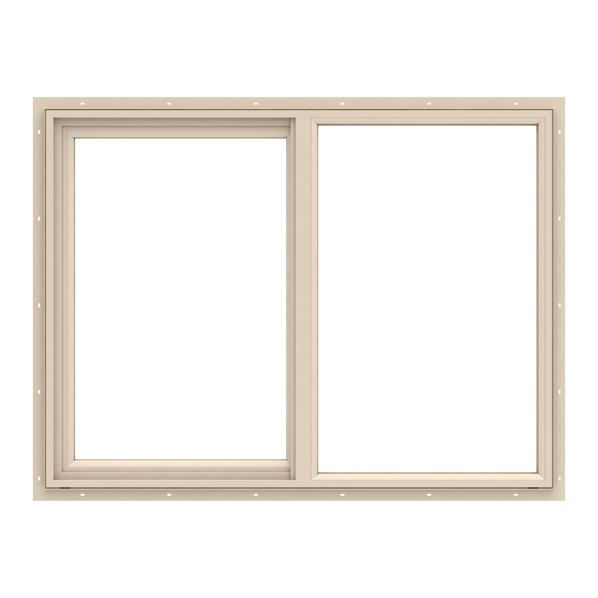 Pella 150 Series 59-1/2-in x 35-1/2-in Almond Exterior Almond Interior Left-Handed Vinyl Sliding Window Annealed Glass (Half Screen Included)