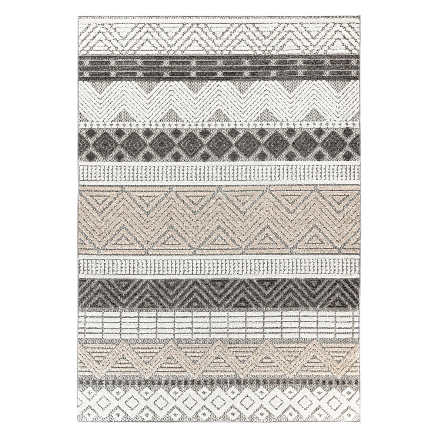 World Rug Gallery Siena 9 x 12 (ft) Flatweave Polypropylene Gray Rectangular Indoor/Outdoor Geometric House Wahable Pet Friendly Area rug