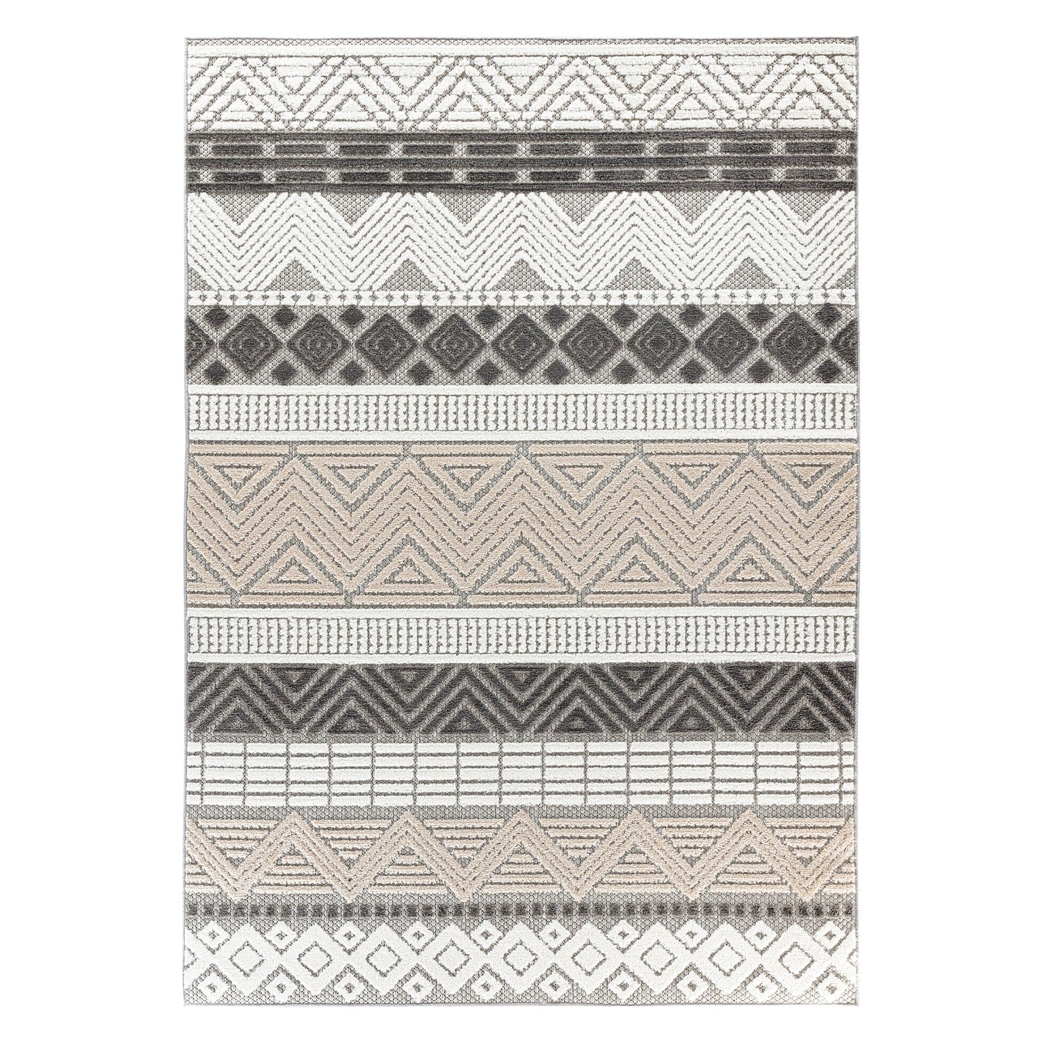 World Rug Gallery Siena 9 x 12 (ft) Flatweave Polypropylene Gray Rectangular Indoor/Outdoor Geometric House Wahable Pet Friendly Area rug