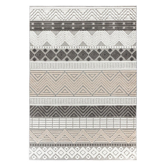 World Rug Gallery Siena 9 x 12 (ft) Flatweave Polypropylene Gray Rectangular Indoor/Outdoor Geometric House Wahable Pet Friendly Area rug