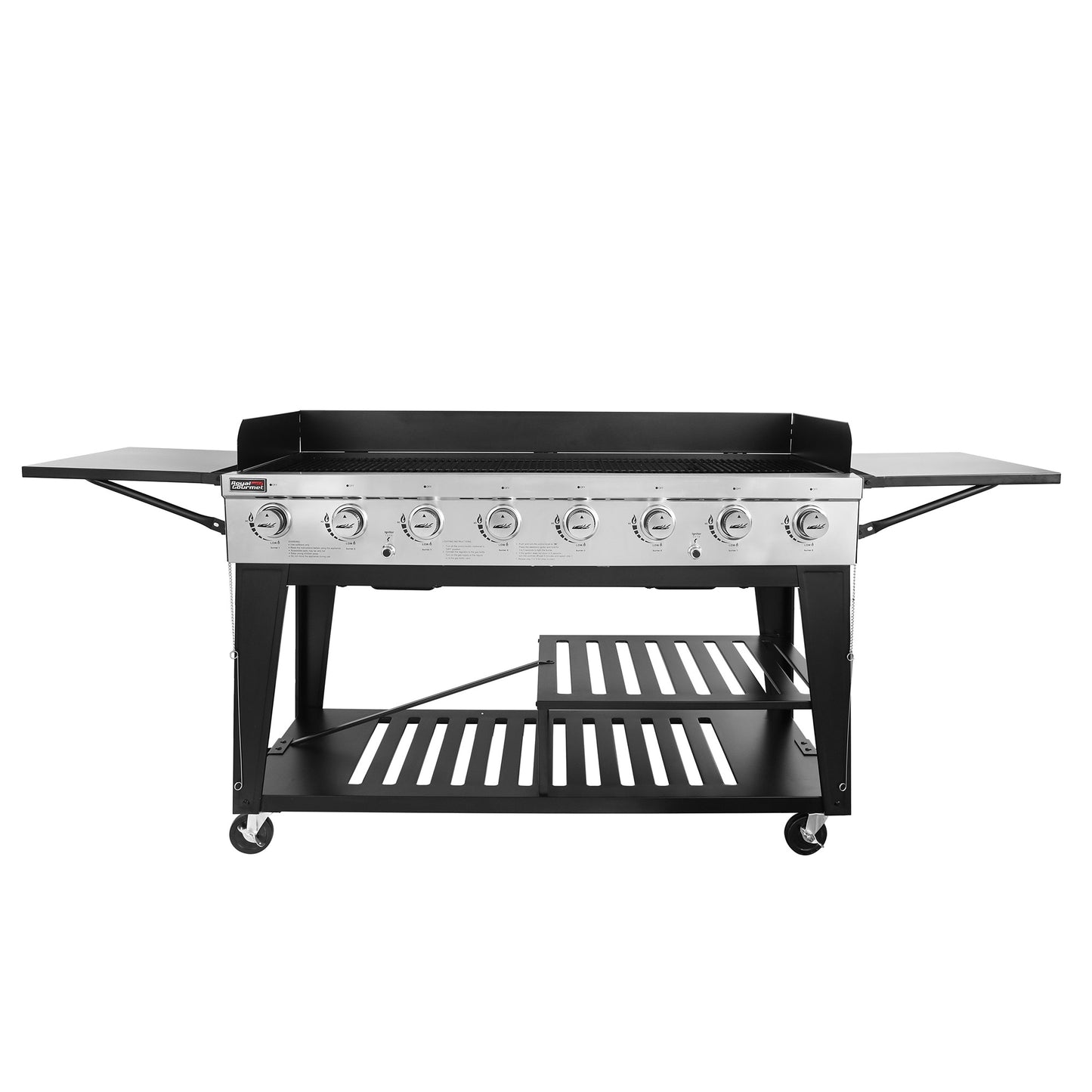 Royal Gourmet Independently Controlled Dual Systems Series Black and Silver 8 -Burner Liquid Propane Gas Grill
