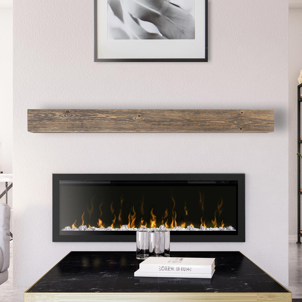 Mantels Direct 48-in W x 4-in H x 8-in D Driftwood Painted Pine Hollow Rustic Fireplace Mantel Shelf