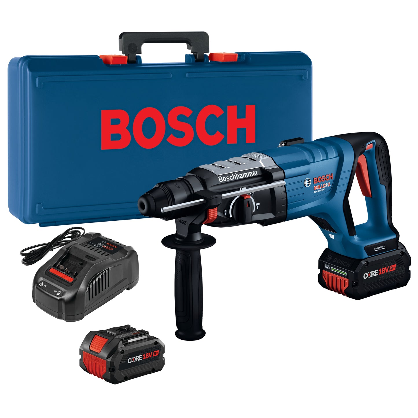 Bosch Bulldog 18-volt 8-Amp 1-1/8-in Sds-plus Variable Speed Cordless Rotary Hammer Drill (2-Batteries Included) GBH18V-28DCK24