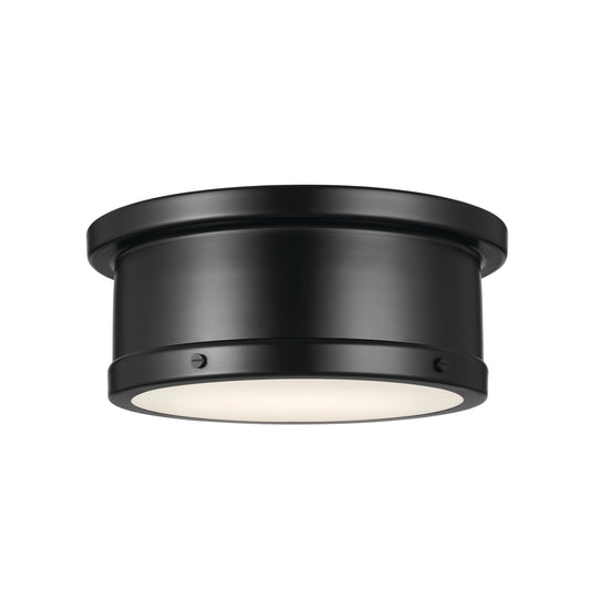 Kichler Serca 2 -Light 14.25-in Black Flush Mount Light