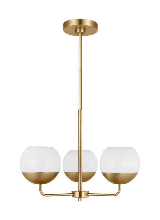 Generation Lighting Alvin 3 -Light Brass Indoor Frosted glass Glass Metal Chandelier