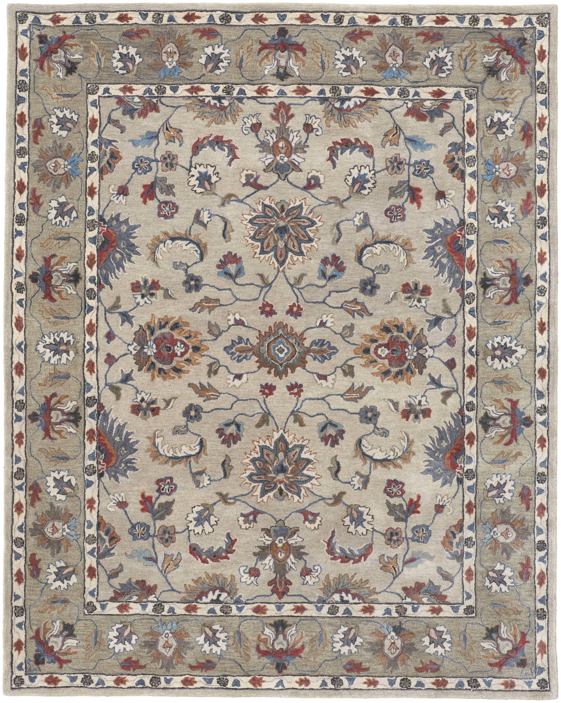 Room Envy 4 x 6 (ft) Tufted Wool Ivory/Taupe/Blue Rectangular Indoor Professionally Clean Only Pet Friendly Area rug