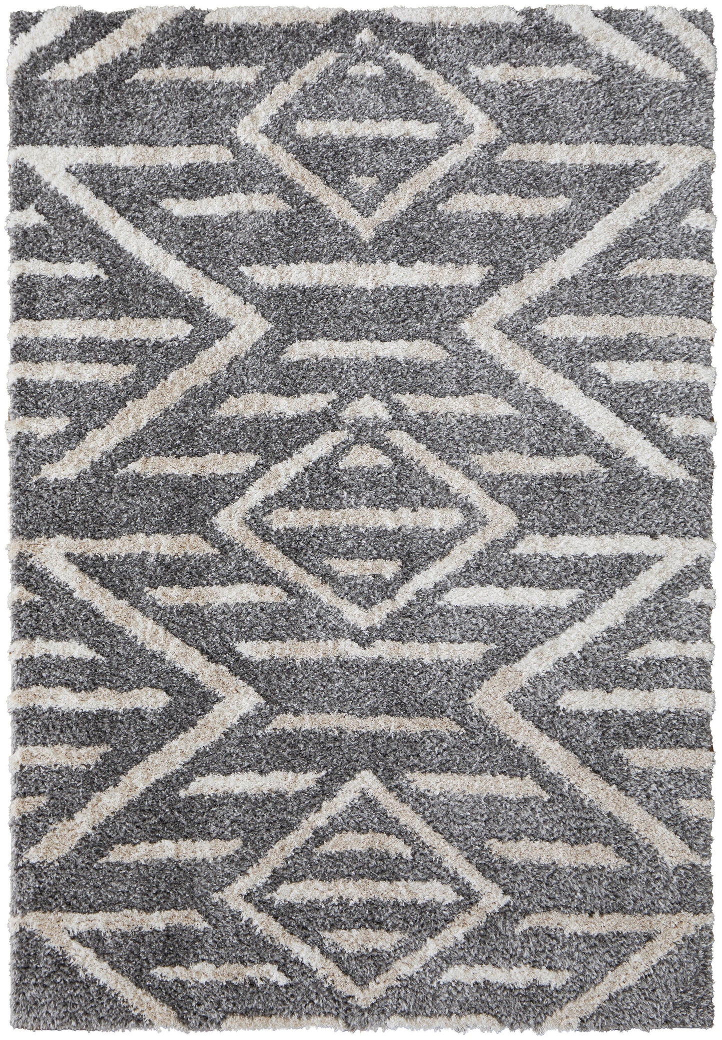 Room Envy 8 x 11 (ft) Loomed Polyester Gray/Ivory Rectangular Indoor Chevron Professionally Clean Only Pet Friendly Area rug