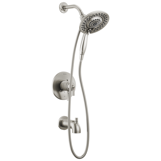 Delta Saylor Stainless Steel 2-handle 6.81-in Round Bathtub and shower Faucet (Multi-function)