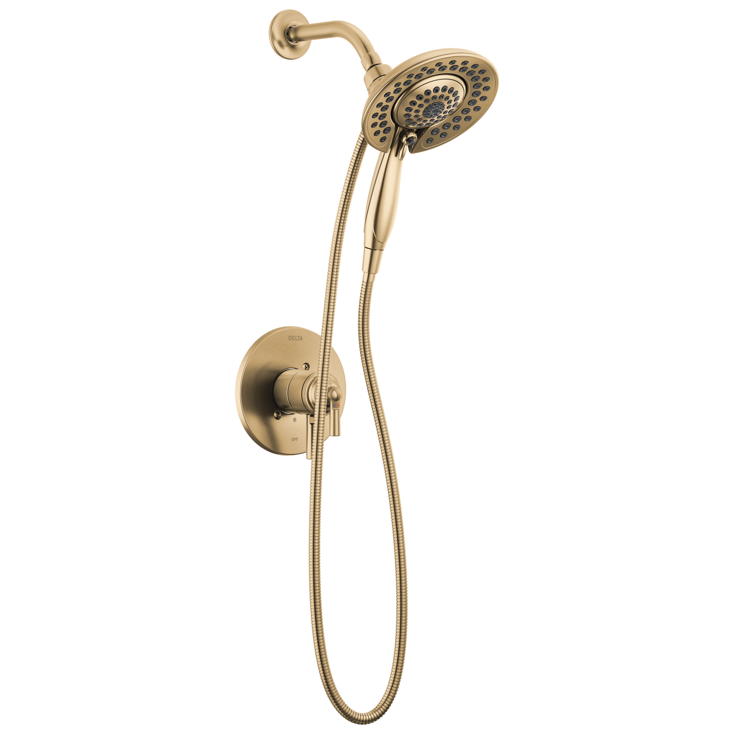Delta Saylor Champagne Bronze 2-handle 6.81-in Round Shower Faucet (Multi-function)