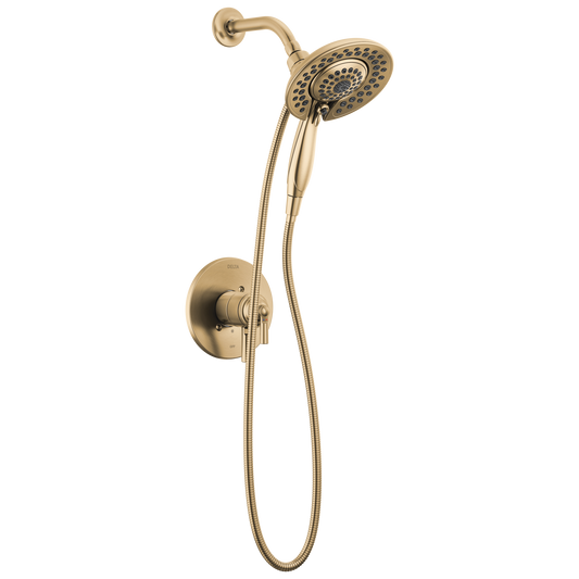 Delta Saylor Champagne Bronze 2-handle 6.81-in Round Shower Faucet (Multi-function)