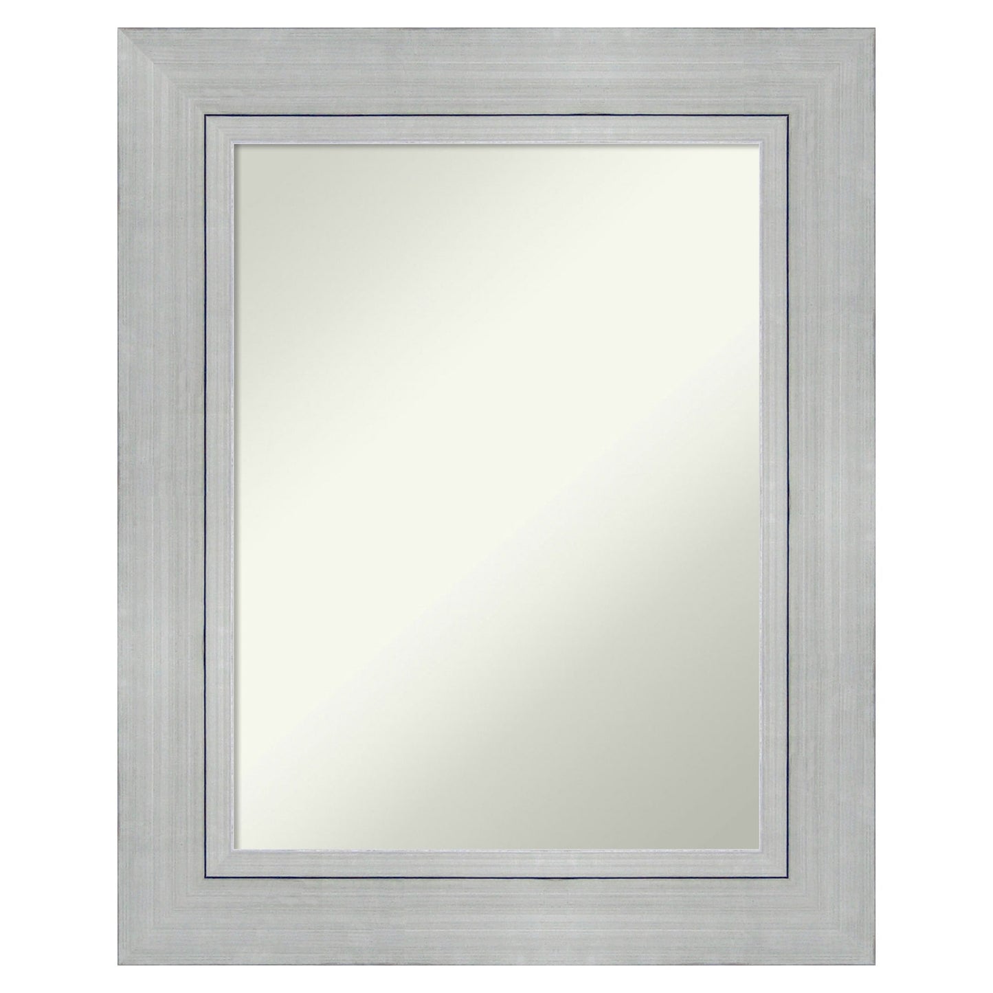 Amanti Art Romano Silver Frame 25.25-in W x 31.25-in H Rectangle Romano Silver Framed Wall Mirror